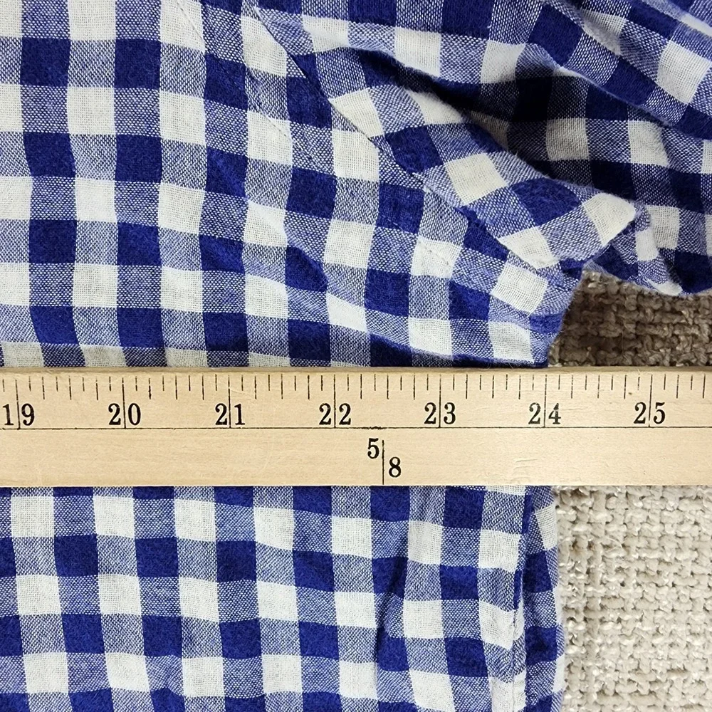 Polo Ralph Lauren Shirt Mens XL Blue White Gingham Plaid Gauze Lined